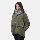 Innovativer 2 in 1 Infinity Schal und Mütze, 35x28cm, Grau leopard