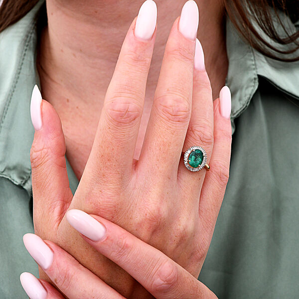 ILIANA AAAA Smaragd und Diamant-Ring, 750 Gelbgold  ca. 1,98 ct image number 2