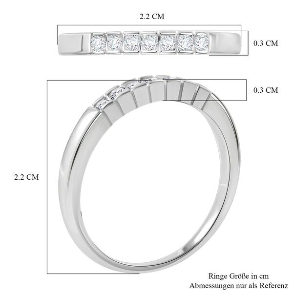 LUSTRO STELLA - Weißer Zirkonia Ring 925 Silber rhodiniert (Größe 17.00) image number 5