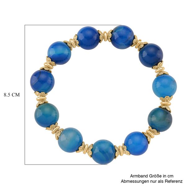 Flexibles, blaues Achat Armband - 190 ct. image number 4