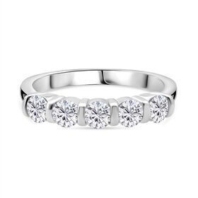Lustro Stella weißer Zirkonia Half Eternity Ring