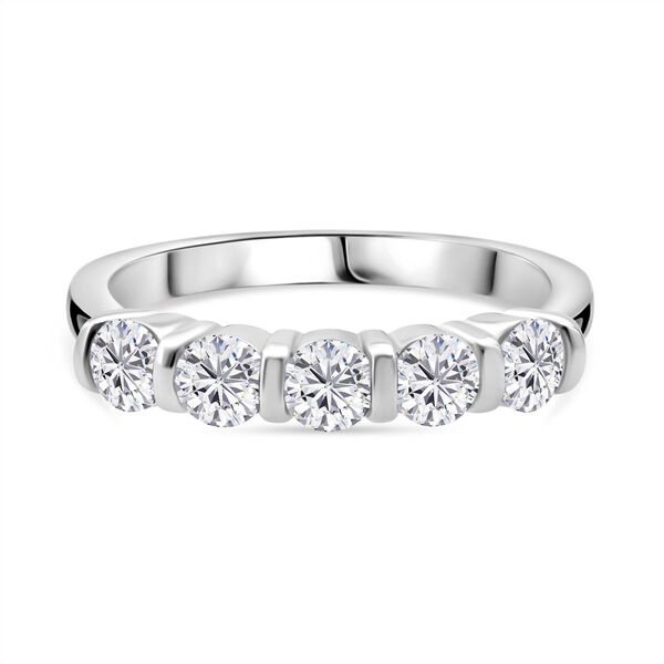 Lustro Stella weißer Zirkonia Half Eternity Ring image number 0
