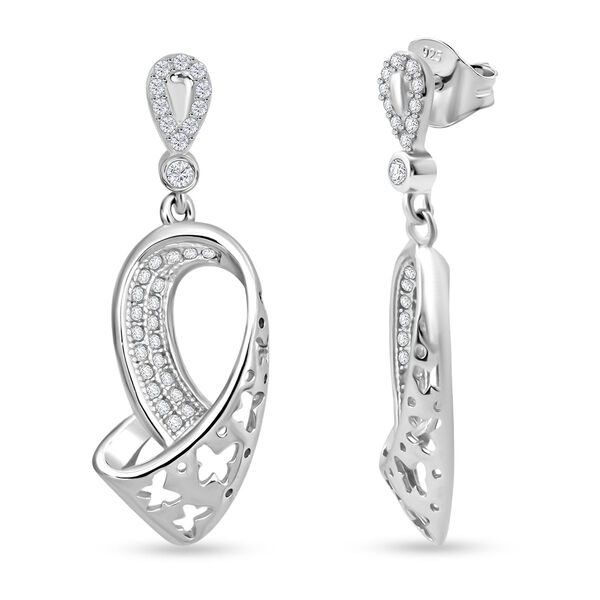 LUSTRO STELLA - Wei&szlig;er Zirkonia Ohrringe und Anh&auml;nger, 925 Silber rhodiniert image number 5