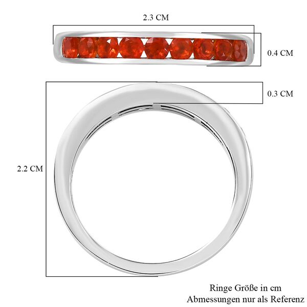 D'Joy AAA Blaze Feueropal Ring, 925 Silber platiniert - 0,44 ct. image number 7