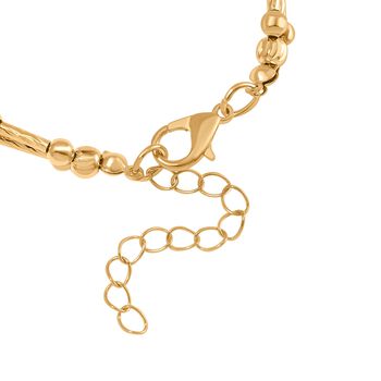 Mehrfarbige S&uuml;&szlig;wasser Perle Armband ca. 18 cm + 5 cm Extender, Standard gelb vergoldet