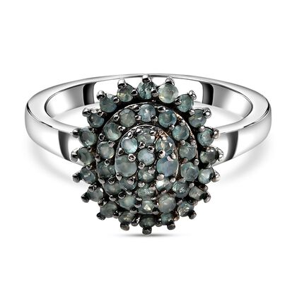 Alexandrit-Ring, 925 Silber platiniert  ca. 0,81 ct