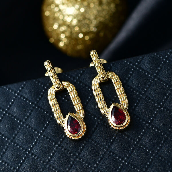 EVER TRUE Roter Granat Ohrringe Nickelfreies Messing ca. 1.05 ct image number 1