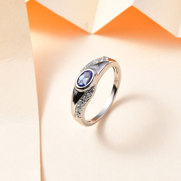 Tansanit und Zirkon Ring - 0,74 ct. image number 2