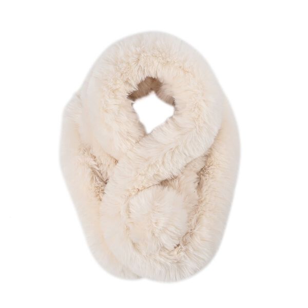 Damen Schal aus Kunstfell, Wei&szlig;
