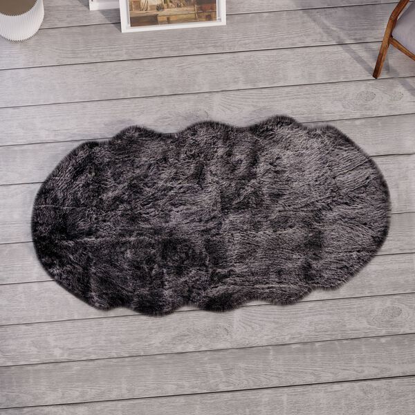 Kunstfell Teppich, schwarz meliert image number 2