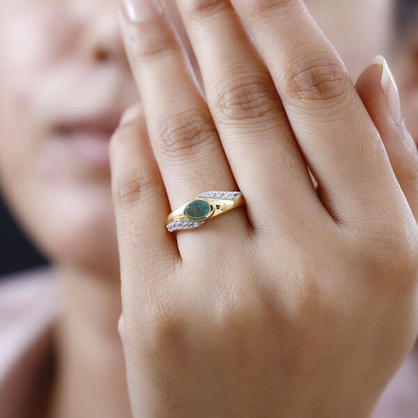 Kagem sambischer Smaragd und Zirkon-Ring - 0,71 ct. image number 3