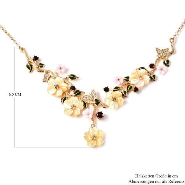 JARDIN-KOLLEKTION Mehrfarbig Perlmutt und Mehrfarbig Edelsteine Halskette ca. 45 cm 925 Silber Gelbgold Vermeil 14,49 ct image number 6