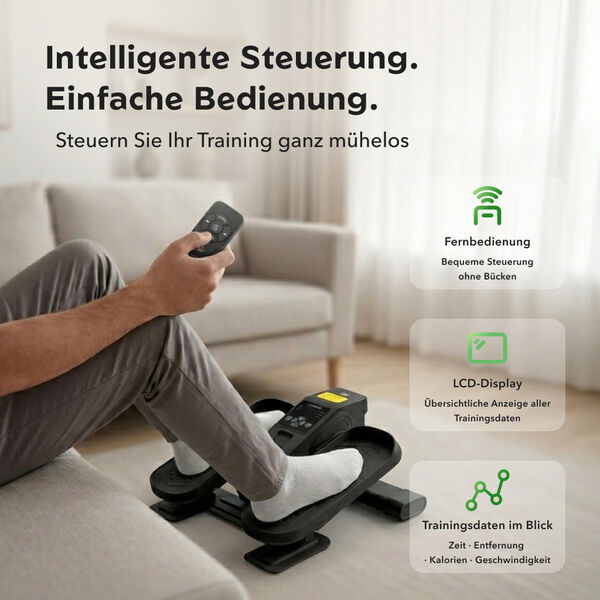 LIVMORE Original kompakter Elektro Stepper, Anti-Rutsch-Pedale, Anzeige und Fernbedienung, 47&times;42&times;23,5 cm, Schwarz image number 7
