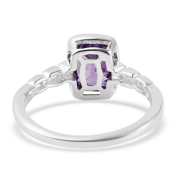 Amethyst farbener Zirkonia-Solitär-Ring in Silber, 2,43 ct. image number 5