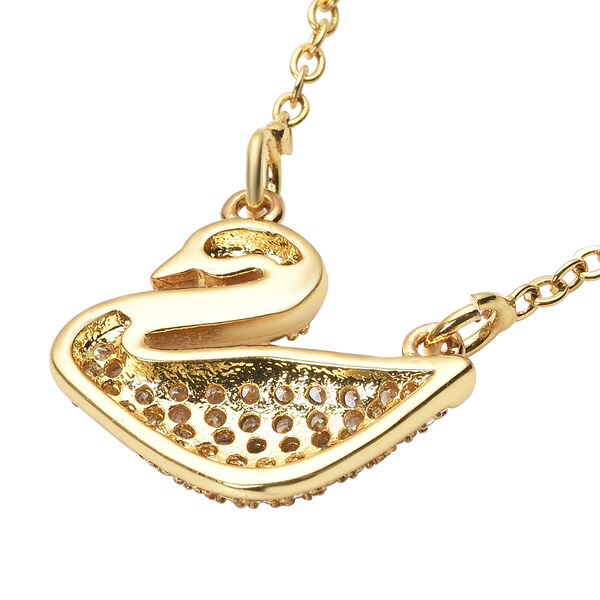 Weiße Zirkonia Schwan-Halskette, 43 cm image number 5