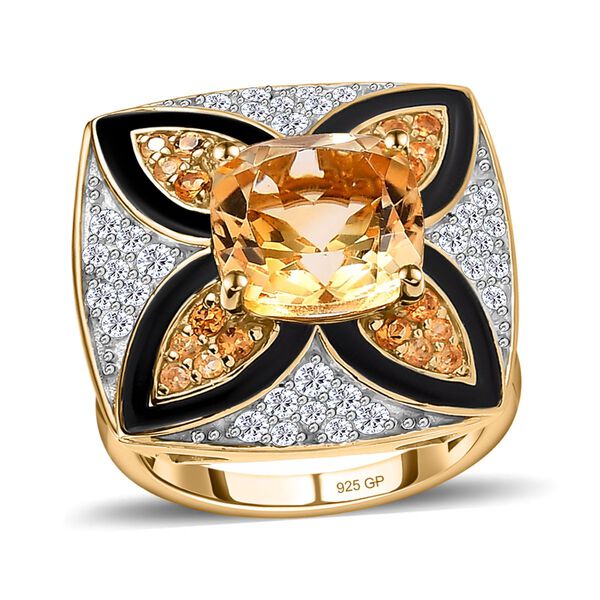 GP Royal Kollektion - AA Citrin, Zirkon und Saphir Ring- 5,30 ct. image number 4