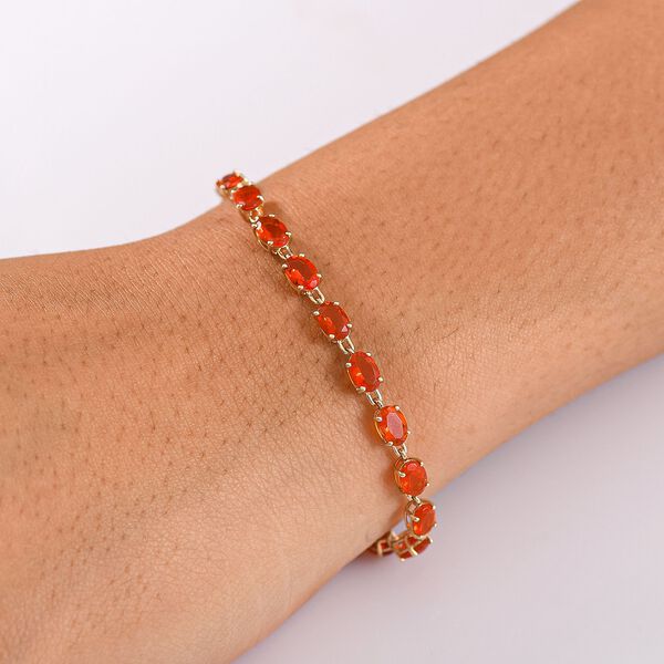 AAAA Feuer opal Armband ca. 20 cm 375 Gold ca. 6,83 ct. image number 3