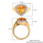 AA Serra Gaucha Citrin, Weißer Zirkon Ring, 925 Silber Gelbgold Vermeil, (Größe 17.00) ca. 3.65 ct image number 6