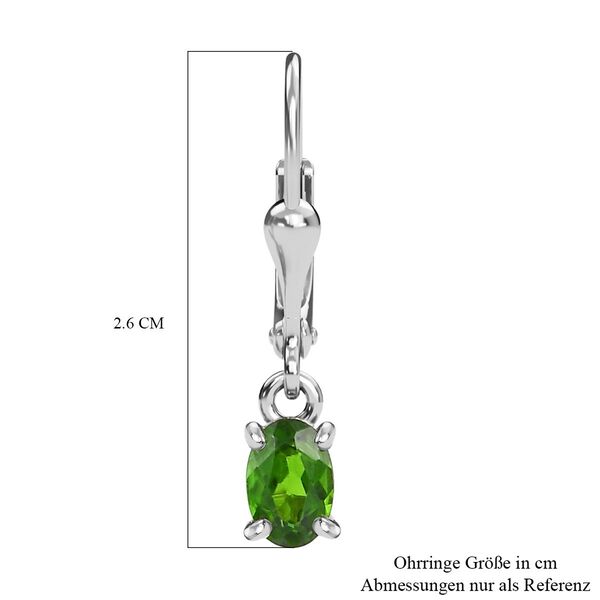 Nat&uuml;rliche Chromdiopsid-Ohrringe, 925 Silber platiniert ca. 0.96 ct image number 6
