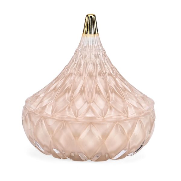 LIVMORE - Duftkerze Winterzauber-Design, 25 Std. Brenndauer, 150g, 4,5 ml ätherisches Öl, Rose und Bergamotte, Rosa-Beige image number 2