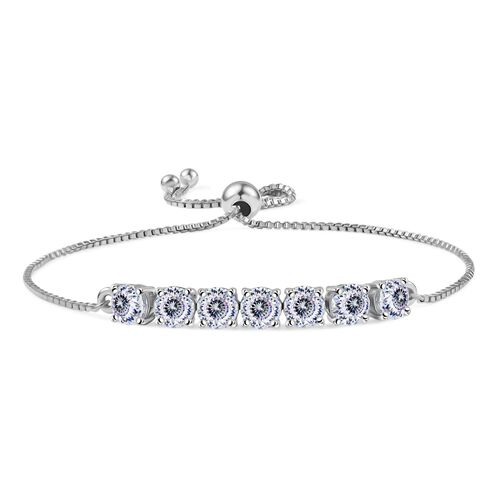D’joy 100 Facetten Moissanit Armband ca. 19 cm 925 Silber rhodiniert ca. 3.38 ct image number 0