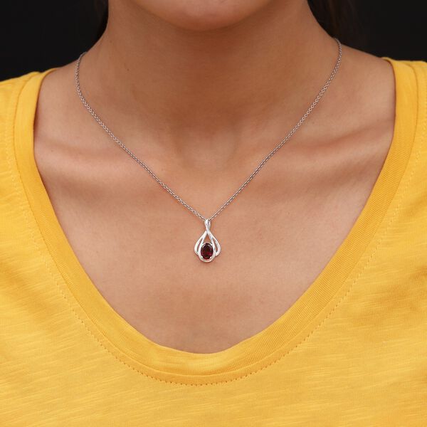 Rhodolith-Granat Anhänger 925 Silber ca. 1,25 ct image number 3