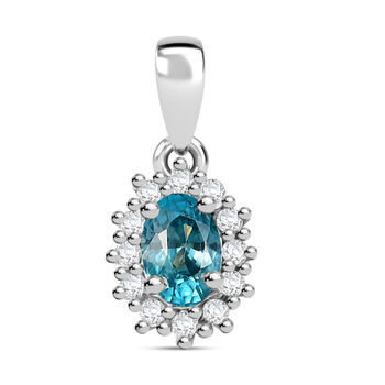 D'Joy blauer und wei&szlig;er Zirkon Anh&auml;nger - 1 ct.