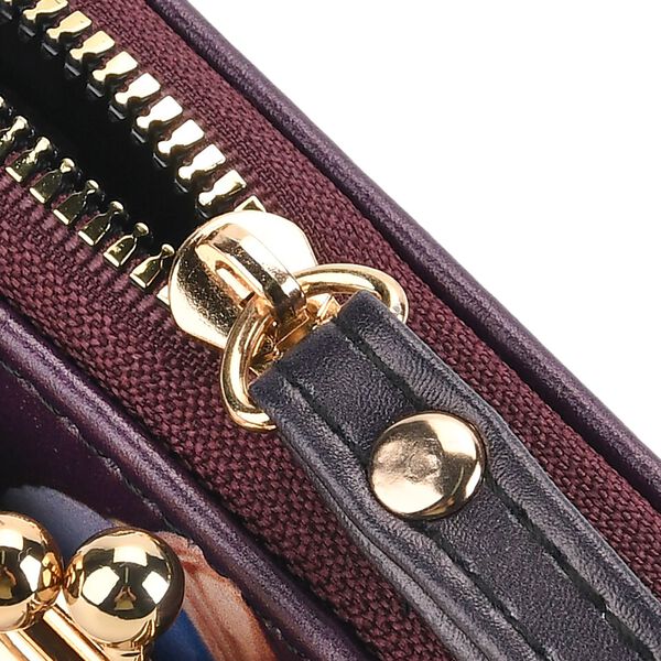 2-in-1-Geldb&ouml;rse mit M&auml;dchen-mit-Perlenohrring-Motiv, 11x5x8 cm, Schwarz image number 8