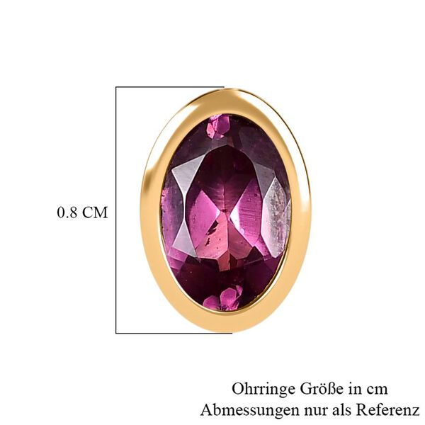 Rhodolith Granat Ohrringe 925 Silber vergoldet ca. 1.17 ct image number 5