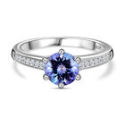 AA Tansanit, Moissanit Ring 925 Silber rhodiniert (Größe 18.00) ca. 1,50 ct
