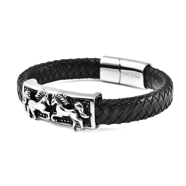 Leder Armband ca. 21.5 cm Edelstahl image number 3