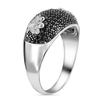 Schwarzer Spinell und Zirkon-Ring - 1,03 ct.