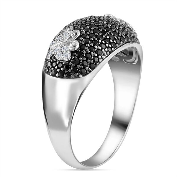 Schwarzer Spinell und Zirkon-Ring - 1,03 ct. image number 4