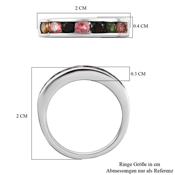 Mehrfarbig Turmalin Ring, 925 Silber platiniert  ca. 0,83 ct image number 7