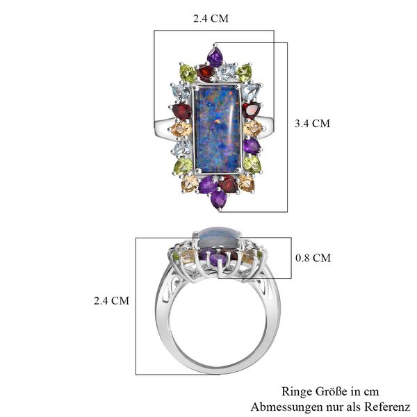 Boulder Opal Triplett und Multi-Edelstein-Ring - 8,03 ct. image number 7