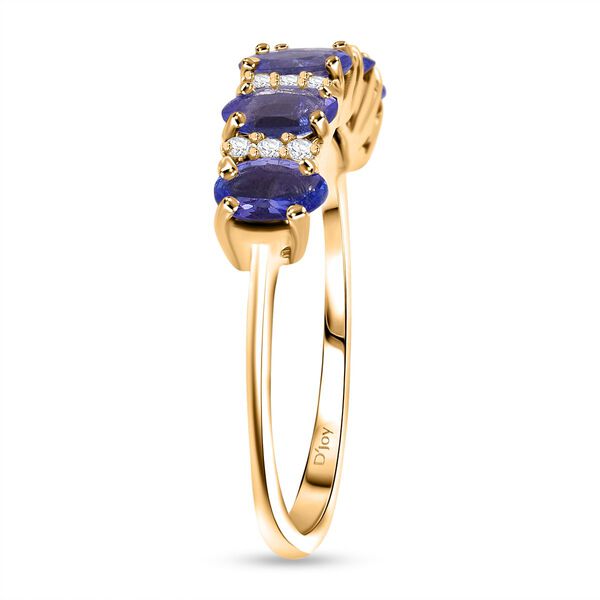 Tansanit, Moissanit Ring 925 Silber vergoldet, (Gr&ouml;&szlig;e 18.00) ca. 1.25 ct image number 4