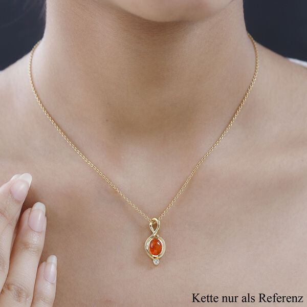 AA orange &auml;thiopischer Welo Opal und Zirkon-Anh&auml;nger - 0,84 ct. image number 8