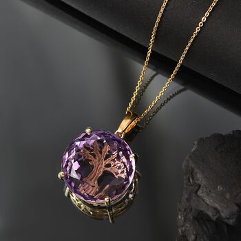 Rose De France Amethyst Anh&auml;nger mit 50cm Kette - 15,50 ct.