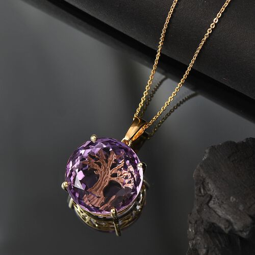 Rose De France Amethyst Anhänger mit 50cm Kette - 15,50 ct. image number 1
