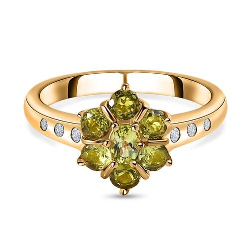 Natürlicher AA Calabar-Turmalin Ring, 925 Silber Gelbgold Vermeil, (Größe 18.00) ca. 1.02 ct image number 0