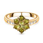 Natürlicher AA Calabar-Turmalin Ring, 925 Silber Gelbgold Vermeil, (Größe 18.00) ca. 1.02 ct