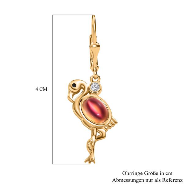 Flamingo Mondstein und Zirkon Ohrringe - 1,94 ct. image number 7