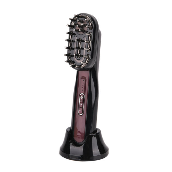 3-in-1 Multifunktionale Massageb&uuml;rste mit EMS & Lichttherapie, 7,5x7x21,5cm, Weinrot image number 3