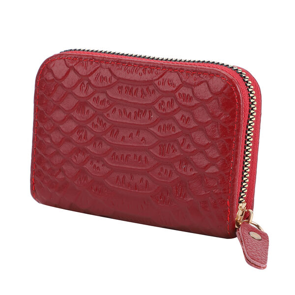 Geldbörse aus 100% echtem Leder, Größe: 11x7,5 cm, Weinrot image number 2