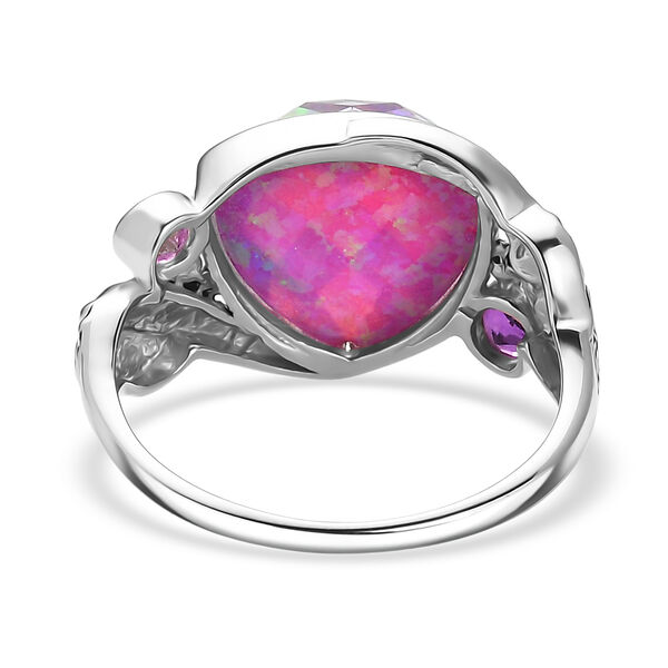 Sajen Silber-Opal Dublett, Regenbogen Lavendel Ring 925 Silber rhodiniert (Gr&ouml;&szlig;e 17.00) ca. 6.19 ct image number 4