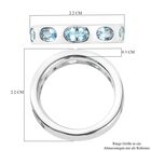 Schweizer Blautopas Band Ring 925 Silber Platin-Überzug image number 5