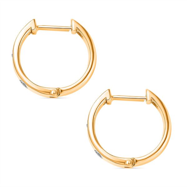 Weißer Diamant P Ohrringe 925 Silber Gelbgold Vermeil ca. image number 4