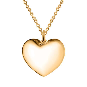 Herz Anh&auml;nger mit Kette im Schmuckset, 925 Silber vergoldet ca. 3,50g