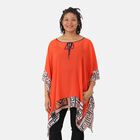 Chiffon T-Shirt mit bedruckter Bordüre, Orange image number 0