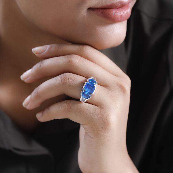 Karibik Quarz und Zirkon Ring - 5,75 ct. image number 3